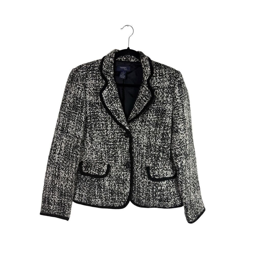 Fundamental Things Black and White Tweed Jacket- Size 6